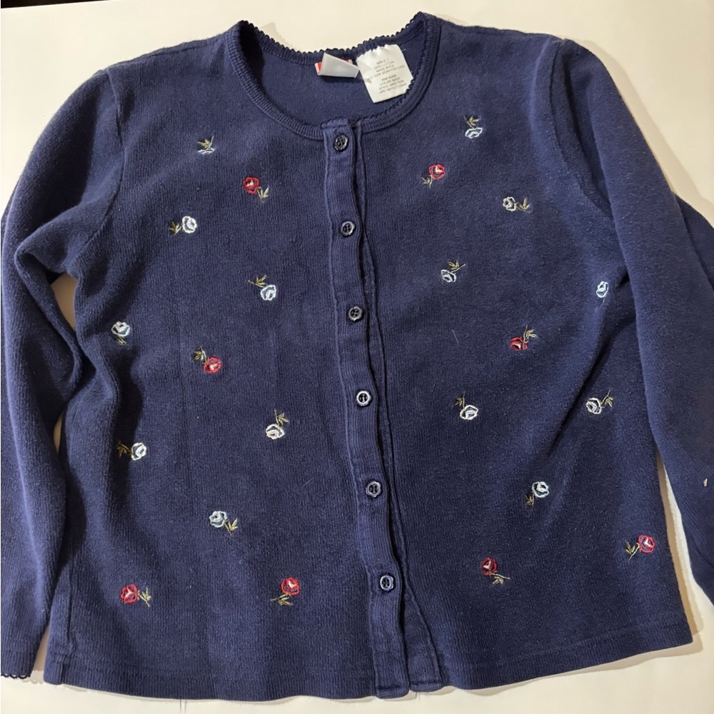Vintage mckids Embroidered Blue Cardigan